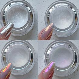 Nail Glitter S Moonlight Mirror Powder Net02g Efecto de plata metálica Chrome 1Jar Aurora Magic Manicure P 230814