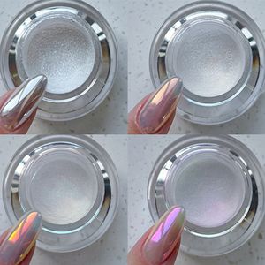 Nagelglitter s Moonlight Mirror Powder Net02G Metallic Silver Effect Chroom 1Jar Aurora Magic Manicure P 230814