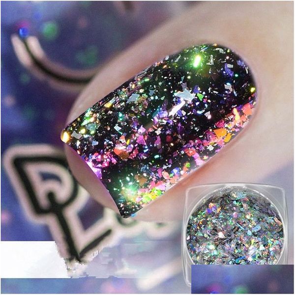 Brillo de uñas Lentejuelas brillantes Brillos Polvo acrílico Accesorios para uñas Decoraciones de arte Manicura 3 colores Brilhantes Para Unhas Dr Dhmw6