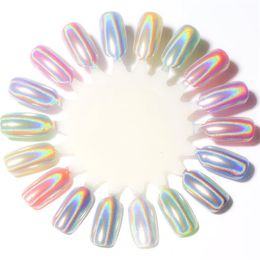 Holográficos de plata de uñas holográficas láser cromo polvo de polvo lentejuelas esmalte de gel para uñas decoraciones de pigmento de arte accesorios 230814