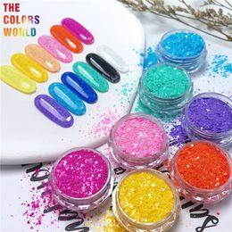 Nagelglitter TCT-126 Oplosmiddelbestendige matte kleurmix vorm glitter voor nagel art decoratie body art facepaint handleiding diy ambachten decoratie 230302