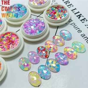 Nagelglitter TCT-292 Sugar Colors Candy Round Dot Nagels Glitter Nails Art Decoratie Body Glitter Make-up Schilder GEL FESTIVAL DIY 230302