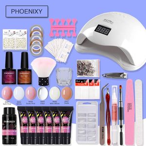 Nail Kit Set 48w Lampe à LED Vernis à Ongles Set Construction Rapide Pour Extensions Gelée Dur Manucure