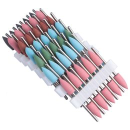 Juego de manicura de uñas 10 piezas Brocas de uñas Cortador de fresado de silicona para manicura Limas eléctricas Accesorios para máquinas Pulidora de uñas Herramienta de amoladora 230925