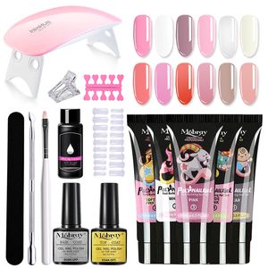 Ensemble de manucure pour ongles 15 ml Poly UV Gel Extend Builder Kits Extension de doigt LED Base acrylique et couche de finition 230704