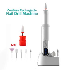 Nail Manicure Set 18000RPM Wireless Nail Drill Machine Electric Nail Sander Cordless Rechargable Manicure Machine Milling Cutter Nail Machine 230516