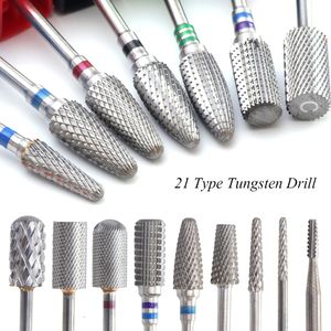 Nagelmanicure set 1 stks carbide wolfraam frezen Cutter Burrs Electric Drill Bit 21 Types Cuticle Polishing Tools voor TR01 21 230815