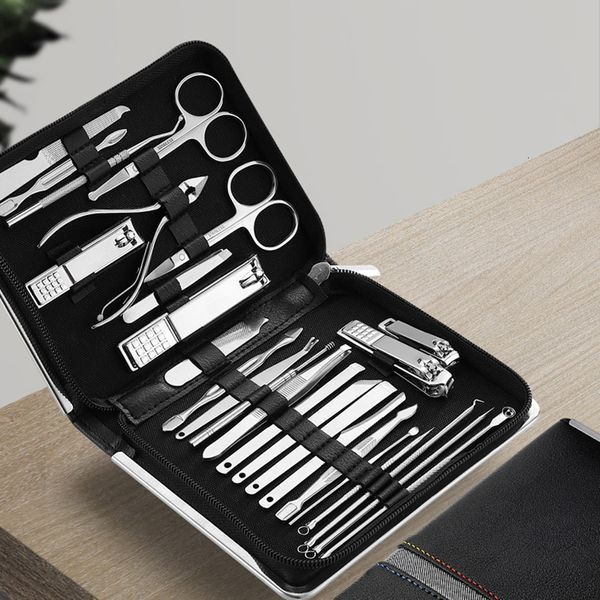 Ensemble de manucure à ongles 26 pièces tondeuses professionnelles de haute qualité en acier inoxydable coupe-cuticules outils de pince à cuticules 230704