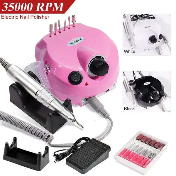 Juego de manicura de uñas 35000RPM Taladro de uñas eléctrico Manicura Pedicura Torno de uñas profesional Cortadores de bajo ruido Kit de lima de uñas 231122