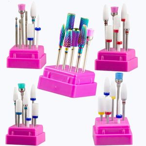 Nail Manicure Set 7pcs Nail Art Tungsten Steel Milling Cutter Set Ceramic Nail Drill Bit Electric Drill Nail Machine Pedicure Tool Accessories 231020