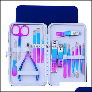 Nagel manicure set colorf care care tools sets 7 10 12 15pcs/set clippers schaar pedicure pedicure reisverzorging druppel d homeIndustry dhkiw