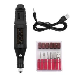 Ensemble de manucure pour ongles, broyeur électrique, Mini perceuse, stylo rechargeable USB, outils de meulage, puissance pour ongles 230911