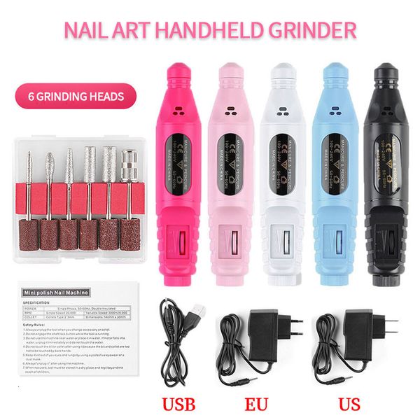 Juego de manicura de uñas LINMANDA taladro portátil de plástico Kit de cortador de fresado eléctrico accesorios de herramientas profesionales 230911