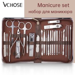 Ensemble de manucure pour ongles Coupe-ongles Kit de pédicure professionnel Ensemble de manucure en acier inoxydable avec lime ciseaux Clipper Ciseaux à cuticules Ensemble d'outils de maquillage 230325