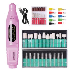 Ensemble de manucure pour ongles, perceuse électrique Portable, fraiseuse, limes, outils pour enlever le vernis Gel, 230911