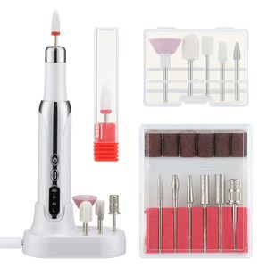 Nail Manucure Set Perceuse à ongles professionnelle sans fil électrique fraise à main ensemble mini lime à ongles ponceuse outil d'élimination du gel 231107