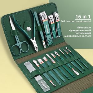 Nagelmanicure set Rainbow 1216pcs Nail Cutter Set roestvrij staal nagel knippers ingesteld met vouwtas manicure schaar make -up schoonheid gereedschap 230425