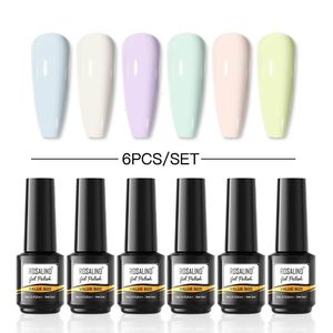 Nagelmanicure set Rosalind 6pcsset gel Pools Pure Color Kit Vernis Semi Permanent Art Base Top Coat UV LED 221012