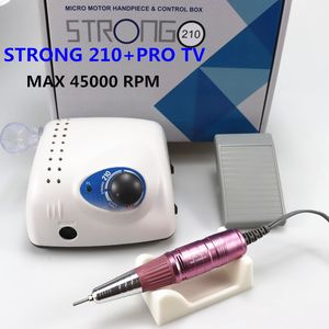 Nail Manicure Set Strong 210 Pro IV Nail Drill 65W 45000 Machine Cutters Manicure Electric Nail Drill Milling Manicure Machine Polish Nail File 230821