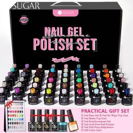 Juego de manicura de uñas SUGAR UR 60 colores Kit de esmalte de gel UV LED Vernish Enviar 6 piezas Base funcional Superior Estudiante completo 230703