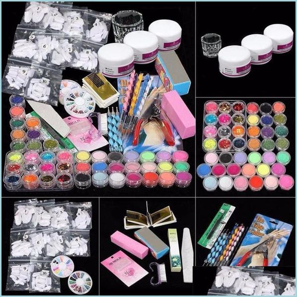 Nail Manucure Set En Gros Nouvelle Arrivée 37 Professionnel Acrylique Glitter Couleur Poudre Français Nail Art Déco Conseils Set Pour Femmes Beauté Dhmel