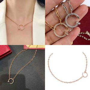 Nagel ketting clou -serie hanger goud vergulde vrouwen voor man diamant t0p geavanceerde materialen merk ontwerper Europees jubileum cadeau 011 originele kwaliteit