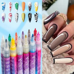 Nagellak 1 set Graffiti Nagels Art Pen Comic Schilderij Abstract Lijnontwerp Waterdicht Schetsborstel Decor Accessoires Benodigdheden Gereedschap JIG-B 230928