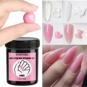 Esmalte de uñas 100ML Nude Pink Antiadherente Mano Extensión sólida Gel de uñas Tallado Gel extensible transparente Gel de pegamento de diamantes de imitación Fácil de operar Usuario 231020