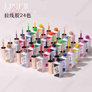 Nagellak 12/24/36 kleur kabel gel nagellak potherapy gel voor DIY schilderen haak lijn proces speciale nail art levert borstel 230718