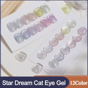 Vernis à ongles 12 couleurs costume Star Dream Cat Eye gel vernis à ongles semi permanent vernis UV gel 15ML nail art effet paillettes gel pour ongles 230718