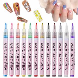 Nagellak 12 Pennen Sneldrogende Nail Punt Graffiti Puntjes Pen Acrylverf Pen DIY Vorm Liner Brush Voor Vrouwen 230928