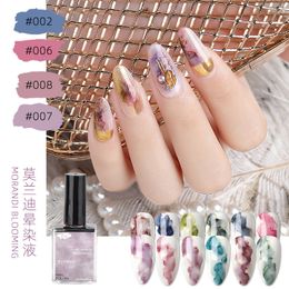 Esmalte de uñas 12pcs 15ml Acuarela Morandi Gel Esmalte de uñas Flores florecientes Humo Tinta Mármol Efecto Burbuja Barniz Pintura Pegamento Manicura Decoración 230715