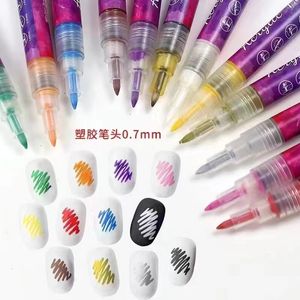 Nagellak 12 stks/set Nail Art Tekenpen Graffiti Nail Acryl Pen Waterdicht Schilderen Liner DIY 3D Abstracte Lijnen Nail Accessoires Tool 230715