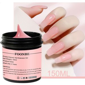Nagellak 150 ml Poly Acryl -gel voor uitbreiding heldere roze vinger Quick Builder lijm afwezig af van S Art Manicure 230207