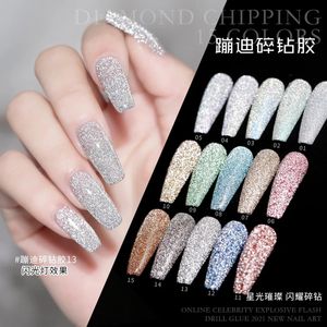 Nagellak 15 ml Glitter Chips Diamond Gel Sparkling Laser Art Vernis UV LED Losweken Lak 15 Kleuren Bling 231012