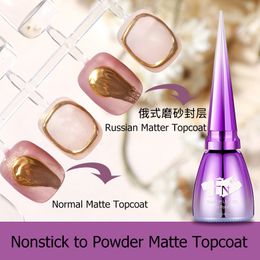 Nagellak 15 ml anti -aanbak naar poeder Russische stijl matte topcoat uv led nagel kunst gel versterking manicure pool gemakkelijk te reinigen 230821