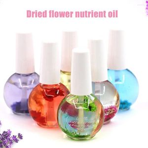 Vernis à ongles 15ml Fleur séchée à l'huile Ongles nourrissants 6 Parfums Traitement Gel nutritif pour manucure