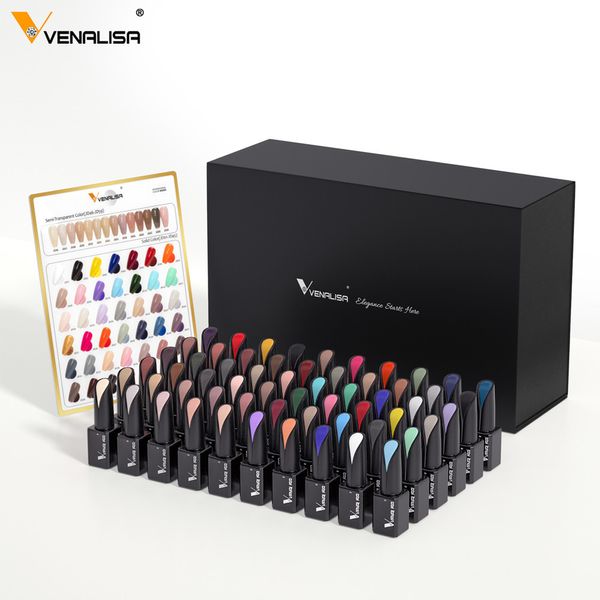 Esmalte de uñas 15 ml de VIP Venalisa gel de uñas esmalte de botella de vidrio en la parte superior color gelatina hermosa cobertura de cobertura completa gel gel pigmento 230811