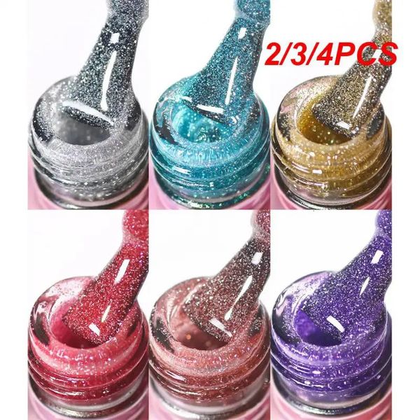 Esmalte de uñas 2/3/4PCS 11 colores Gel para uñas Glitter Lentejuelas Gel Esmalte de uñas Hada Lágrima Armadura Aceite Nail Art Poterapia Pegamento 231020