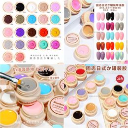 Polon de ongles 22 couleurs ensemble 5 ml japonais crème soild gel ding peinture p autrepapé uv manucure sans flux