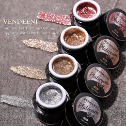 Nagellak 4-kleuren/set nagelverbetering kunst zeemeermin Opaal serie shell poeder gel polijsten emaille UV-gel glinsterende witgouden nagellak sticker 230718