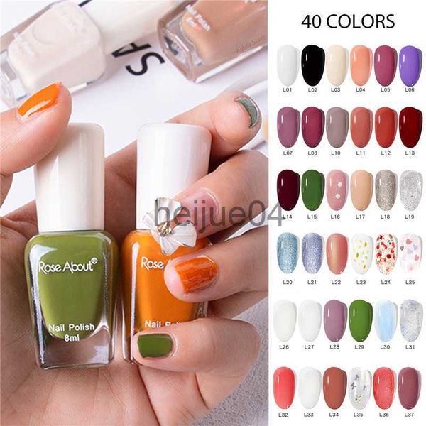 Vernis à ongles 40 couleurs sans cuisson vernis à ongles à base d'eau paillettes paillettes longue durée déchirable sain déchirable séchage rapide vernis à ongles nu x0806