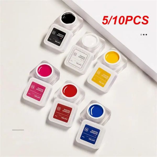 Vernis à ongles 5/10 pièces adhésif de peinture colorée coloré outil général d'ongle colle de peinture de couleur d'ongle colle à l'huile d'ongle facile à utiliser beauté 231020