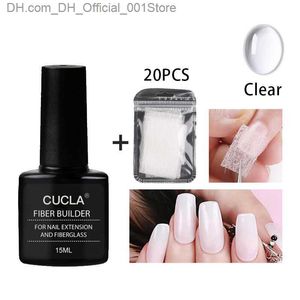 Esmalte de uñas 8 colores 15ml extensión de uñas fibra de vidrio con 20 fibras de vidrio para arte de uñas lámpara UV gel DIY kit de herramientas TSLM1 Z230802