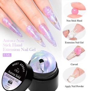 Esmalte de uñas 8ml Aurora Non Stick Hand Extension Gel de uñas Polle Purple Dream Extension Gel Glue Gel Gel Arte de uñas para Manicura Y240425