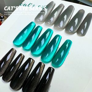 Esmalte de uñas Annies Black Diamond Cat's Eye Gel Green Emerald Holographic Gloss Glitter Cat's Eye UV Nail Gel Polish Nail Beauty 230804