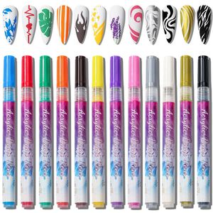 Vernis à ongles Art Dessin Stylo Graffiti Acrylique Étanche Peinture Doublure DIY 3D Lignes Abstraites Accessoires Outils 230802