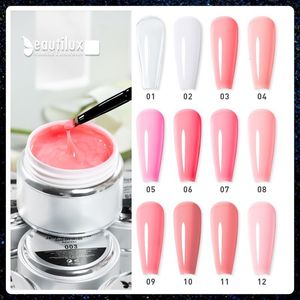 Nail Polish Beautilux Hard Builder Nail Art Gel Pink Clear Milky Camouflage Self Leveling UV Gel French White Gels Nail Polish 50g 230706