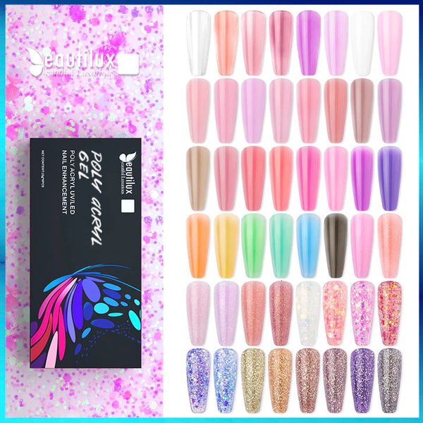 Esmalte de uñas Beautilux kit de gel poliacrílico extensión rápida mejora de uñas gel de construcción pulido francés baby nail art set 230704