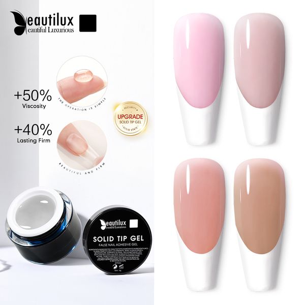 Uñas postizas Beautilux Gel de punta sólida falso remojo de gelatina Base de goma pegamento para puntas de cápsula de Pose americana adhesivo 230425